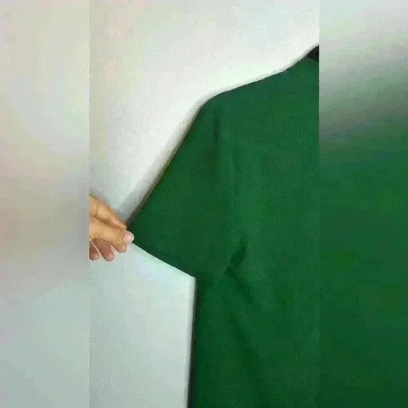 Zara V neck Green Short Sleeves Cut Out Choker Dress Size S - Picture 7 of 7